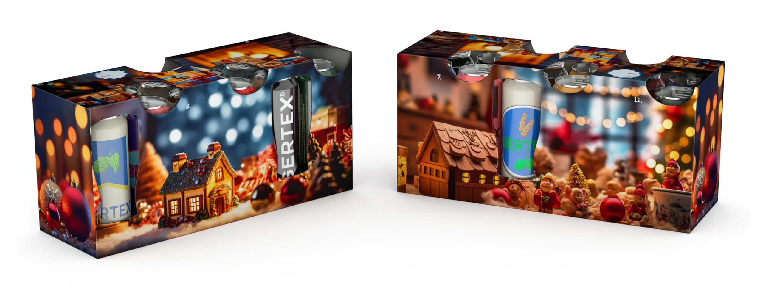 Gertex Holiday Diy Build Your Own 12-Pack Tall Can Beverage Box Advent Calendar | 5, 12-Pack Boxes With 5 Different Holiday Desi