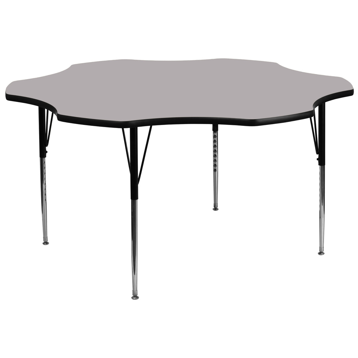 Flash Furniture Wren 60'' Flower Grey Thermal Laminate Activity Table - Standard Height Adjustable Legs