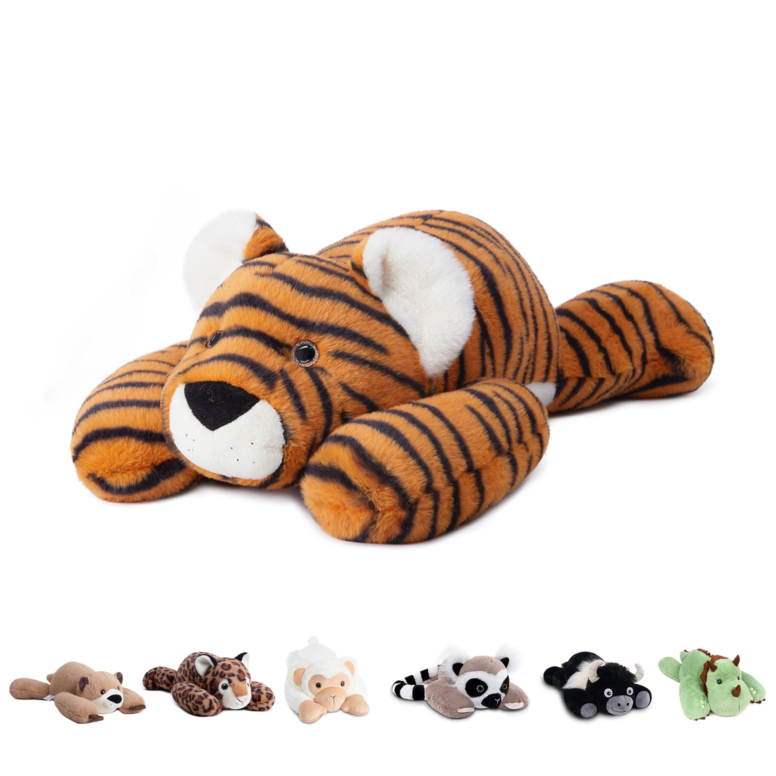 Niuniu Daddy 20 ' | 3.3 Pound Tiger Weighted Stuffed Animals For Adults, Stuffed Tiger Plush Toy For Toddler Teens Kids, Large