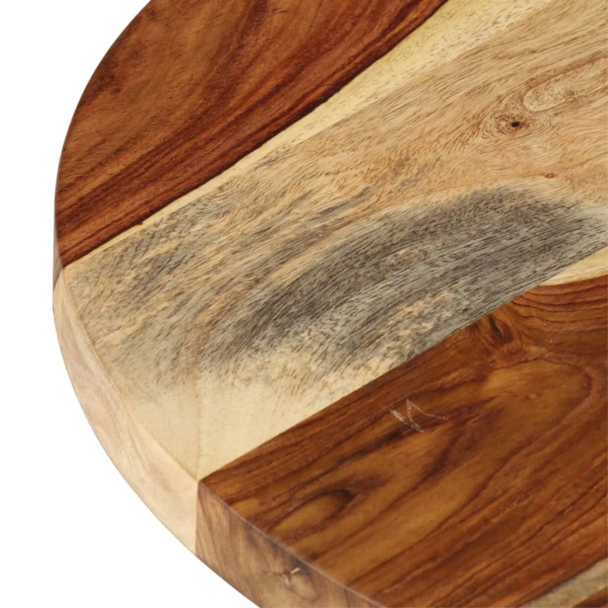 vidaXL Table Top 19.7&quot; x(0.98&quot;-1.06&quot;) Solid Sheesham Wood Round