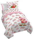 Jay Franco Strawberry Shortcake Full Comforter Set - 7 Piece Bedding Includes Sheet Set & Pillow Covers - Super Soft Pink & Whit