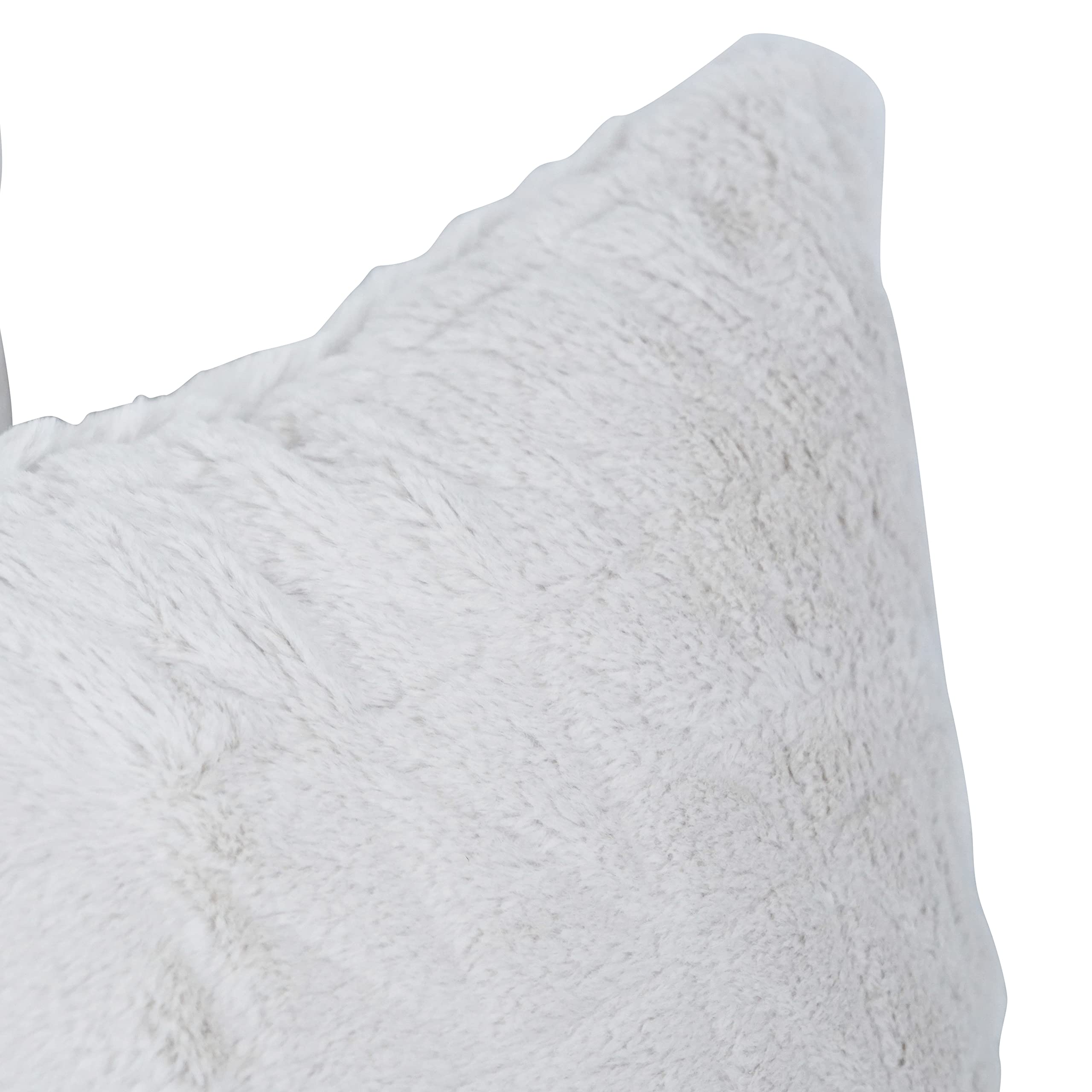 Blazing Needles Square Faux Fur Throw Pillow, 17&quot;, Upton Natural