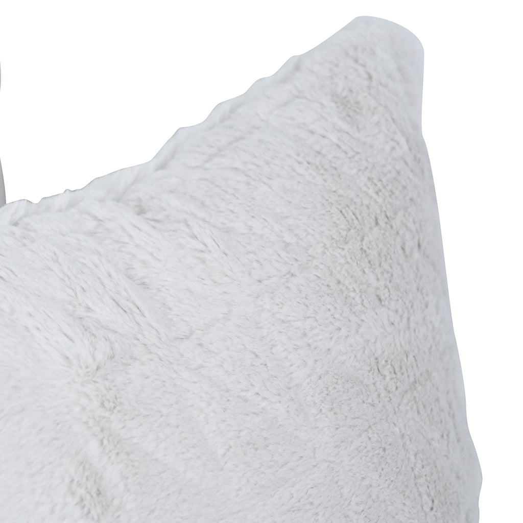 Blazing Needles Square Faux Fur Throw Pillows, 17", Upton Natural 2 Count