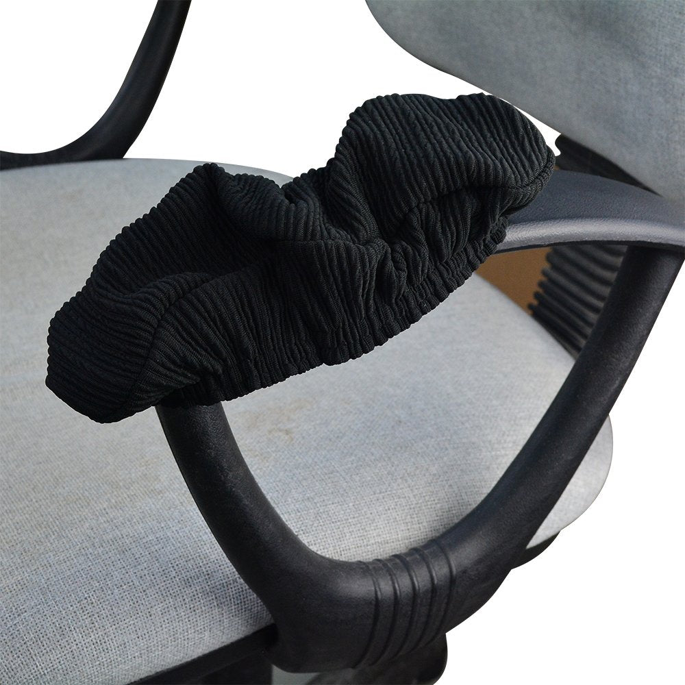 Baotongle Black Polyester Elastic Stretch Chair Arm Covers, Machine Washable Office Chair Armrest Covers (Set Of 2)