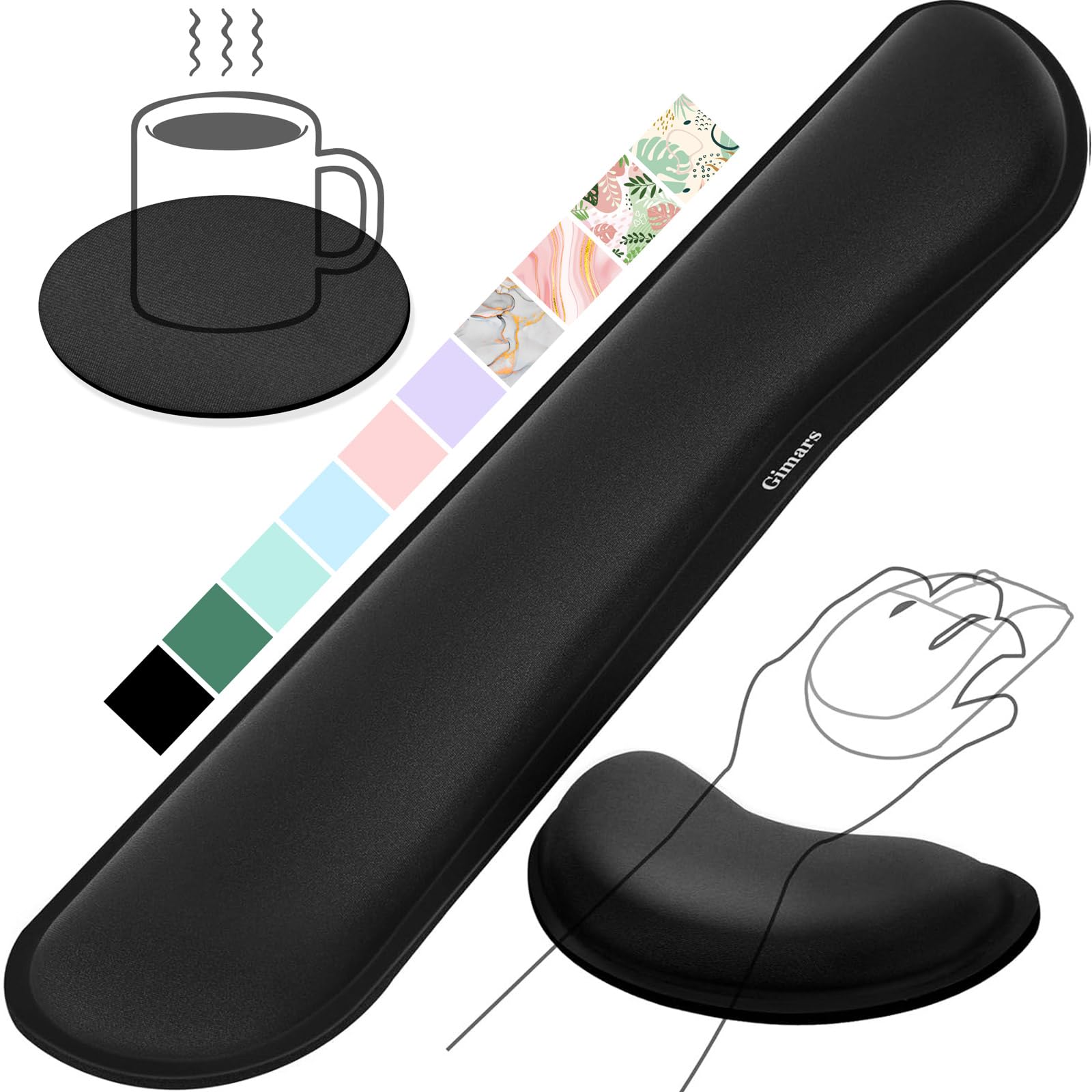 Gimars Upgrade Enlarge Silky Gel Memory Foam Keyboard Wrist Rest, Wrist Rest For Computer Keyboard, Ergonomic Design For Typing