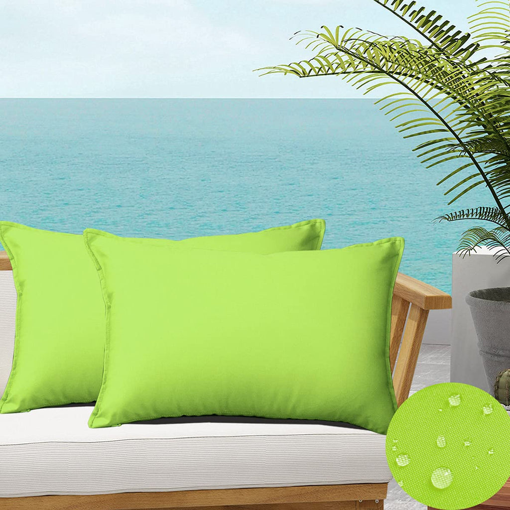 Sofjagetq Green Outdoor Waterproof Throw Pillow Covers 12'X20', Durable Vibrant Decorative Cushion Shem For Patio Funiture, Ga