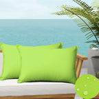 Sofjagetq Green Outdoor Waterproof Throw Pillow Covers 12'X20', Durable Vibrant Decorative Cushion Shem For Patio Funiture, Ga