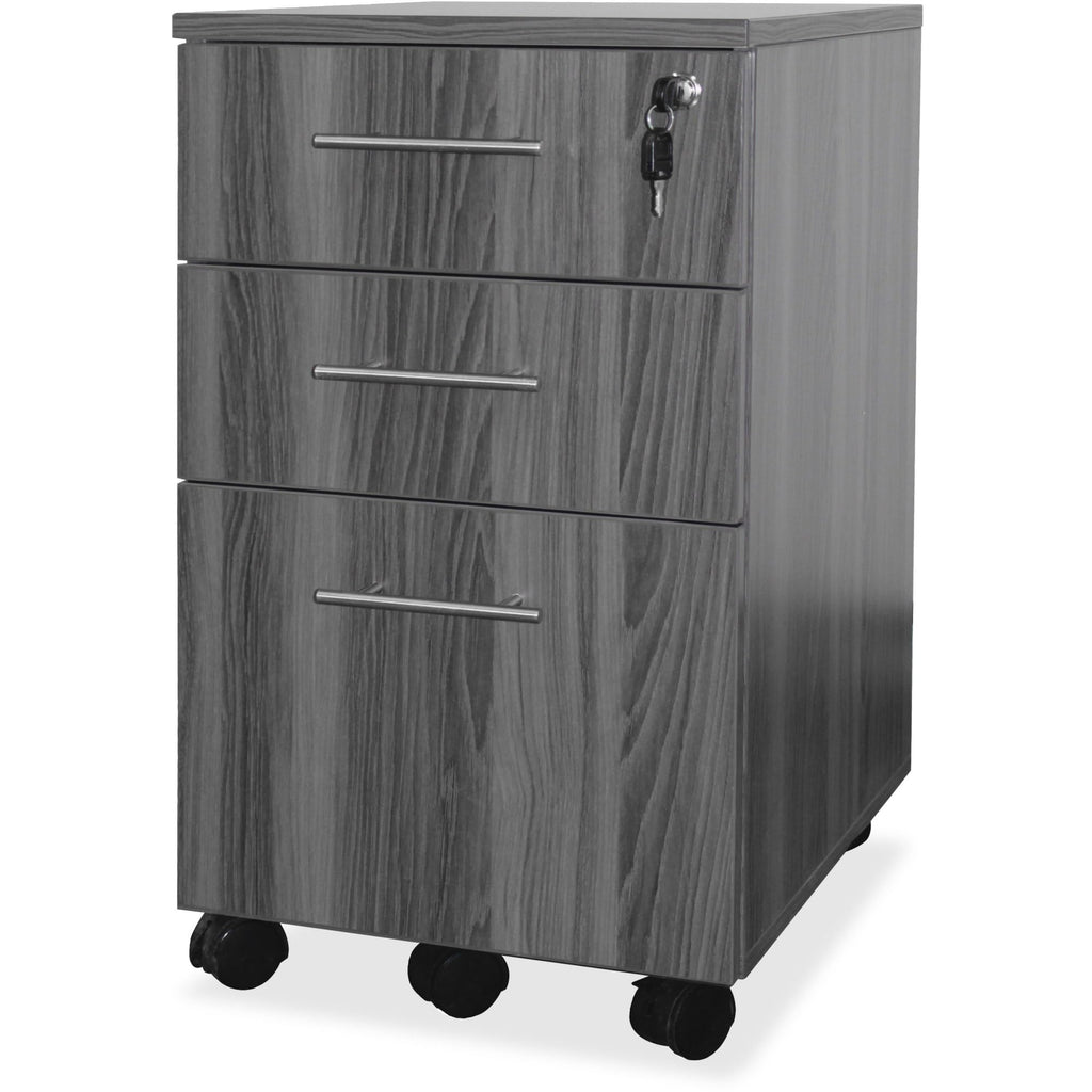 Safco Mayline Mnbbflgs Medina 3-Drawer Lockable Mobile File Cabinet, 26.75"H, Gray Steel Laminate