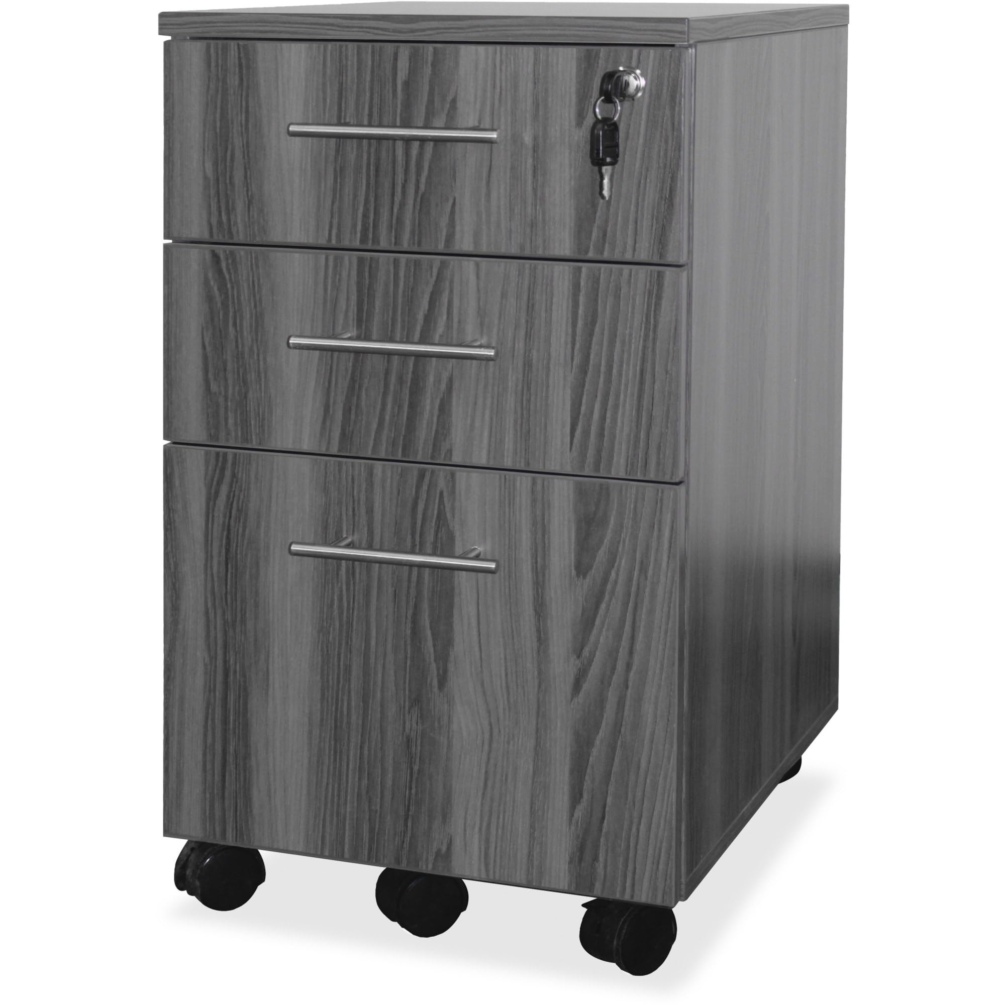 Safco Mayline Mnbbflgs Medina 3-Drawer Lockable Mobile File Cabinet, 26.75"H, Gray Steel Laminate
