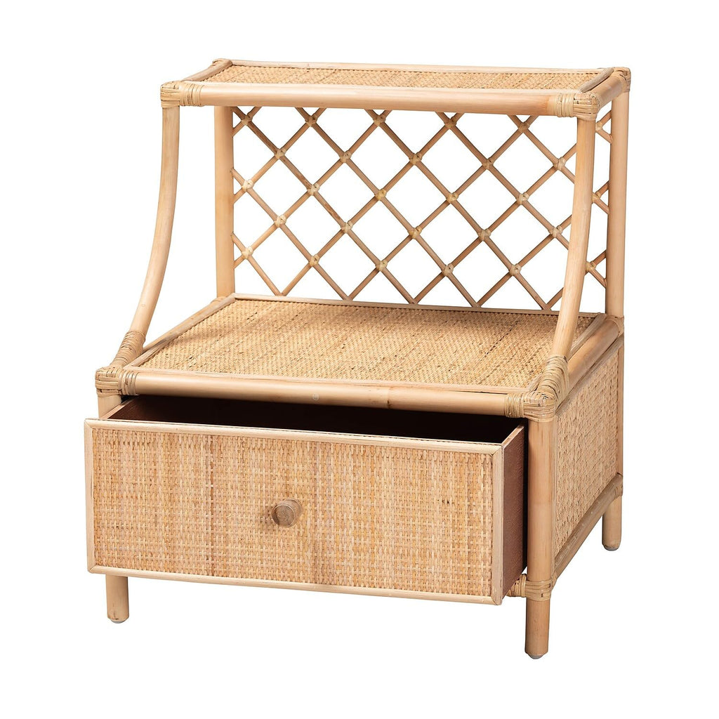 Baxton Studio Lalo 21.6-inch W x 18.5-inch D Nightstand, Natural Brown (231-13153-HIT)