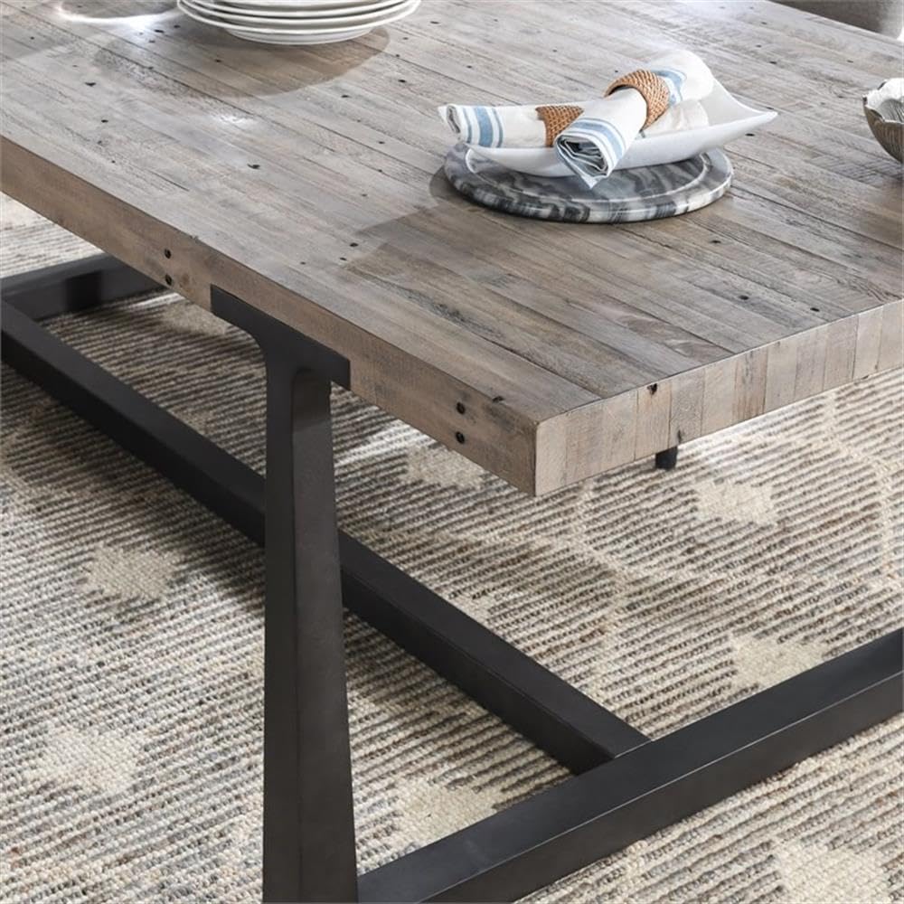 Kosas Home Trident 94&Quot; Reclaimed Pine Wood And Iron Dining Table In Brown
