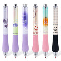 Zlsptk 6Pcs Cute Pens Kawaii Gel Pens Retractable Korean Pens Fine Point Smooth Writing Pens 0.5 Black Soft Grip Quick Dry Ink A
