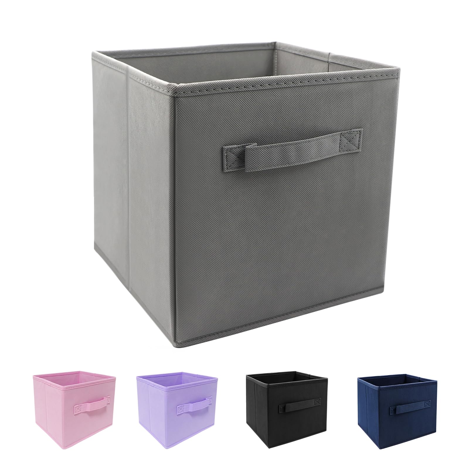 EBIGIC Mini Size 1-Pack Cube Storage Bins 9.0''x7.5''x7.5'' Fabirc Foldable Closet Toy Organizer Collapsible Cloth Gray
