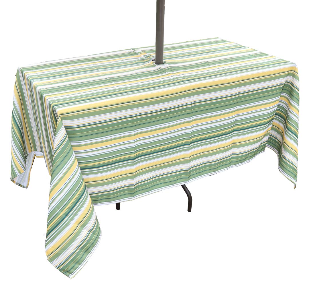 Eternal Beauty 60X 84 Rectangle Outdoor Tablecloth Water-Resistant Tablecloth With Zipper Umbrella Hole For Outdoor Summer Dinin