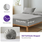 Simple&Opulence 100% Belgian Linen Sheet Set Handmade Hemstitch Light Grey Twin Size Bed Sheet-3 Pieces(1 Flat Sheet+1 Fitted Sh
