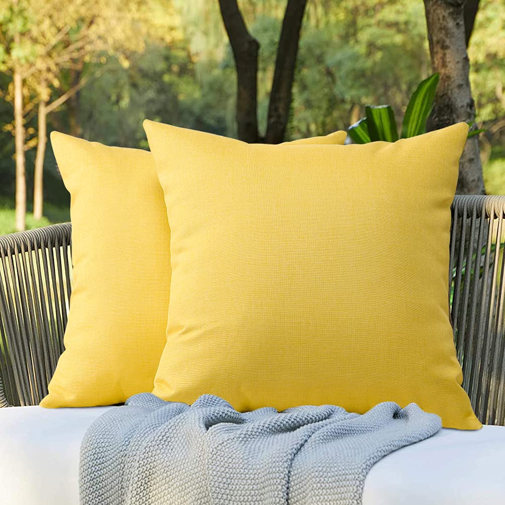 Otostar Set Of 2 Outdoor Waterproof Pillow Covers Square Garden Decorative Pillowcase Throw Pillow Cover 18X18 Inch Outdoor Pill