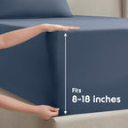 Nestl Full Size Sheet Sets - 4 Piece Full Size Sheets, Deep Pocket, Hotel Luxury, Extra Soft, Breathable And Cooling, Navy Blue Bed Sheets For Full Size Mattress