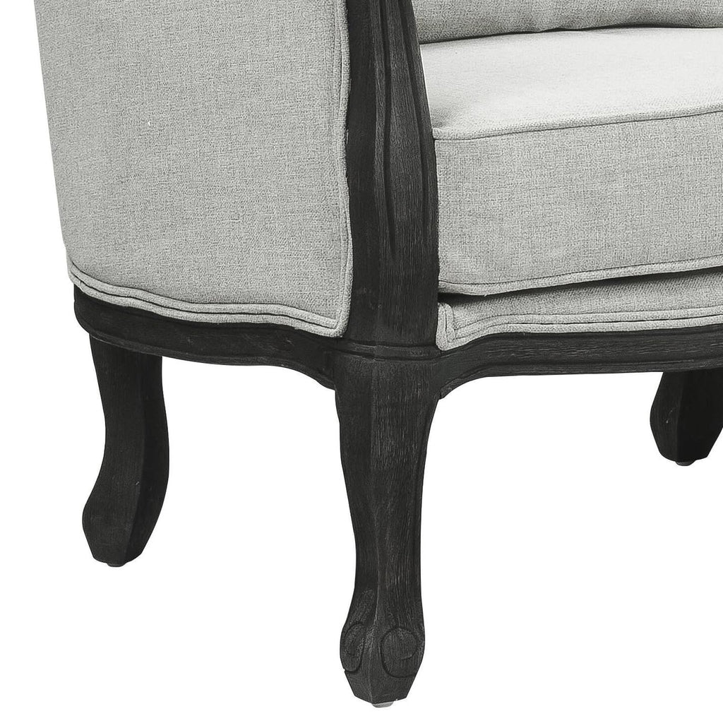 Acme Furniture Upholstered Sofa with Button-Tufted Back, Gray and Dark Brown