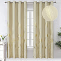 Estelar Textiler Tropical Leaves Window Curtains Grommet Gold Palm Tree Blackout Curtains Window Drapes For Living Room Bedroom,