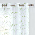 Lazzzy Sheer Curtains Embroidered Floral Leaf Voile Drapes For Bedroom Living Room Grommet Top Window Treatments 2 Panels 84 Inc