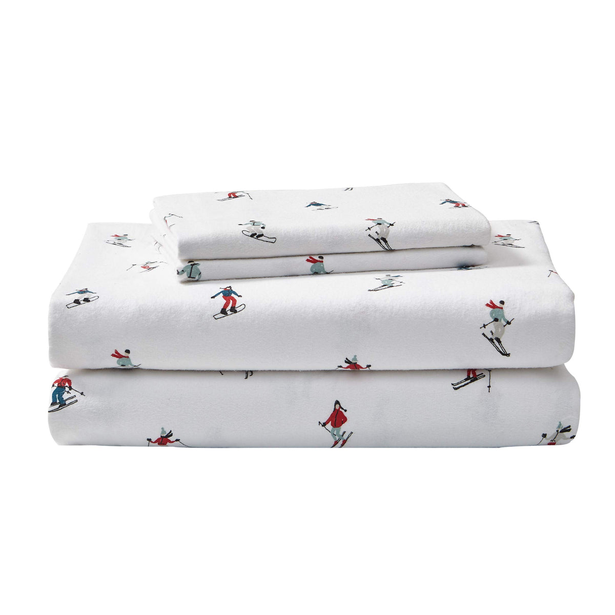 Eddie Bauer - Twin Sheets, Cotton Flannel Bedding Set, Brushed For Extra Softness, Cozy Home Decor (Ski Slope, Twin)