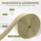 Lukloy 2' Wide Vinyl Straps For Patio Chairs Repair 20Ft Long Patio Garden Furniture Replacement Straps With 20 Rivets, Lawn Chair Webbing Replacement, Driftwood