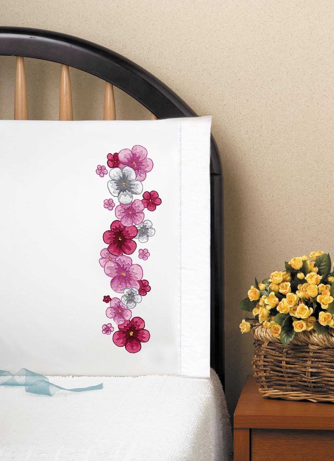 Tobin Pink Passion Pillowcases for Embroidery