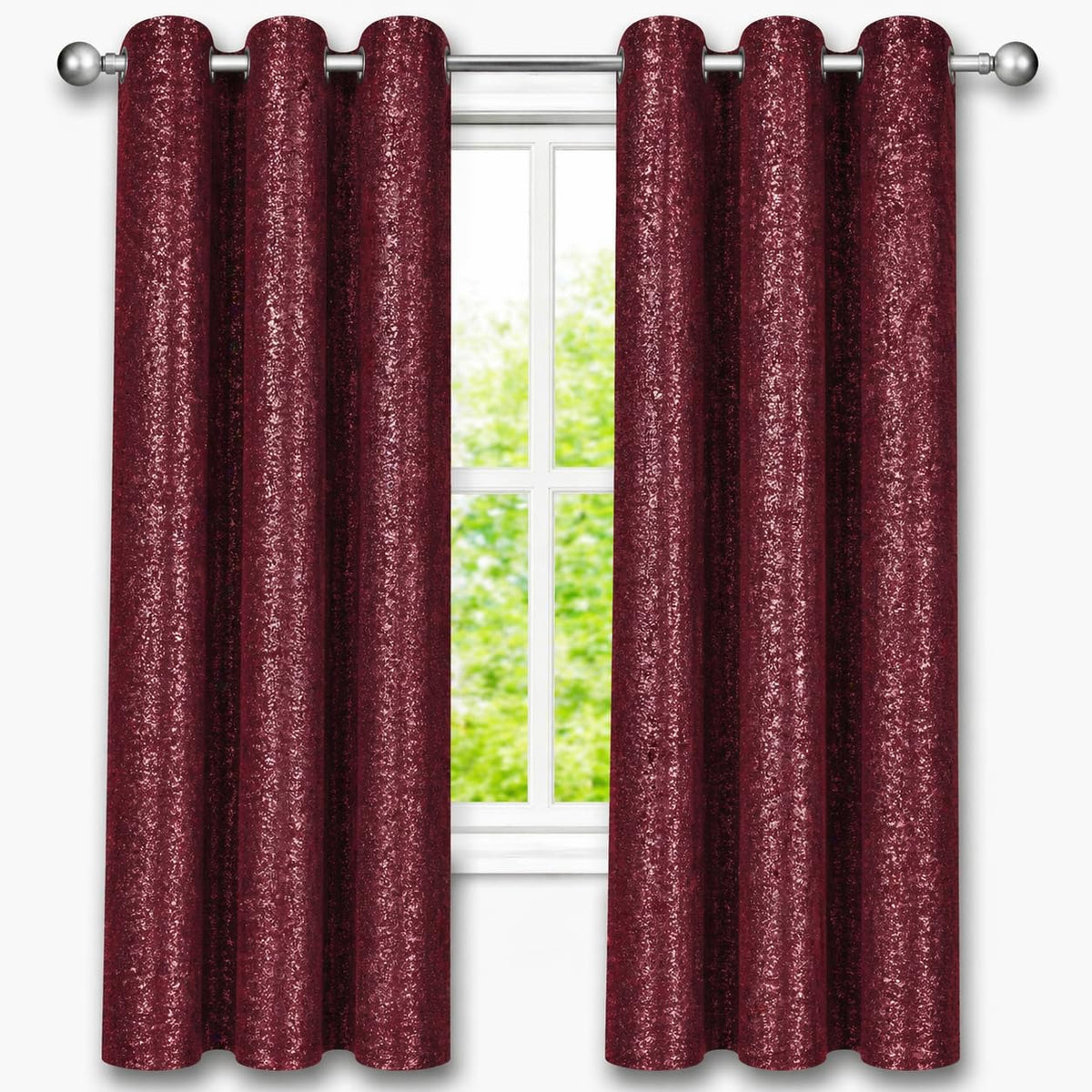 Blackout Curtains 76 x 84 Inch  Thermal Insulated Window Curtains for Bedroom & Living Room, Room Darkening Drapes, Noise Reduc