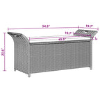 vidaXL Grey Poly Rattan Outdoor Adjustable Bench with a Dark Grey Cushion -Storage Function, Water-Resistant & Sturdy Design, Suitable for Daily Outdoor Use