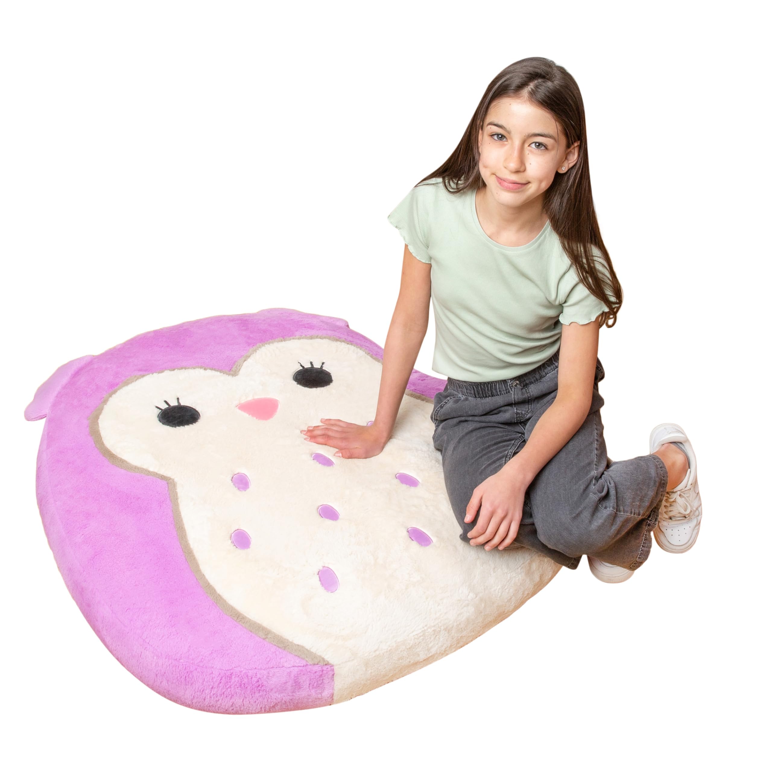 BigMouth x Squishmallows Original Inflat-A-Pal, Inflatable Floor Pillow, Jumbo Animal Cushion Lounger for Kids - Holly The Owl S