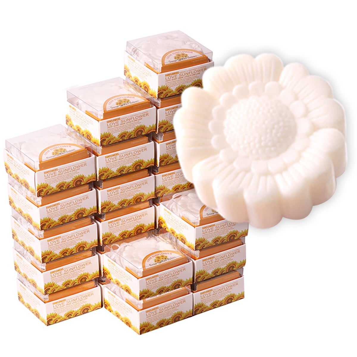 AIXIANG 24 Pack Sunflower Style Soap Favors, Wedding Party Favors for Guests, Bridal Shower Party Favors, Mothers Day Gifts Soap