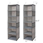 Brilliantjo 6 Shelves Hanging Closet Organizer, 2 Pack Hanging Storage With 4 Side Pockets For Clothes Shoes, 43.5''X12''X12''(G