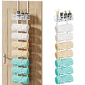 HapiRm Over The Door Towel Rack - 8 Tier Wall Mount Rolled Towel Holder Storage Organizer Shelf with Storage Basket for Small Ba