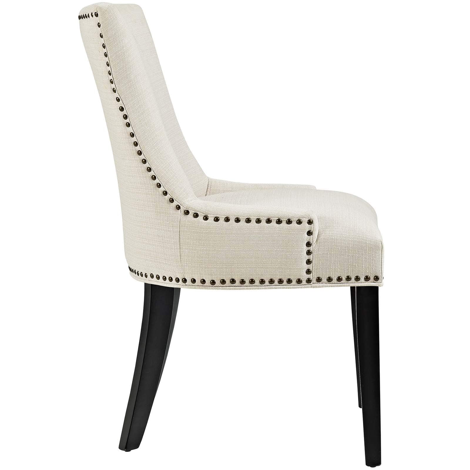 Modway Marquis Modern Upholstered Fabric Four Dining Chairs With Nailhead Trim In Beige