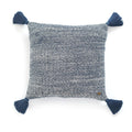 Pluchi Moss Knit Decorative Cotton Knitted 16 X 16 Sofa Cushion Cover (Navy)