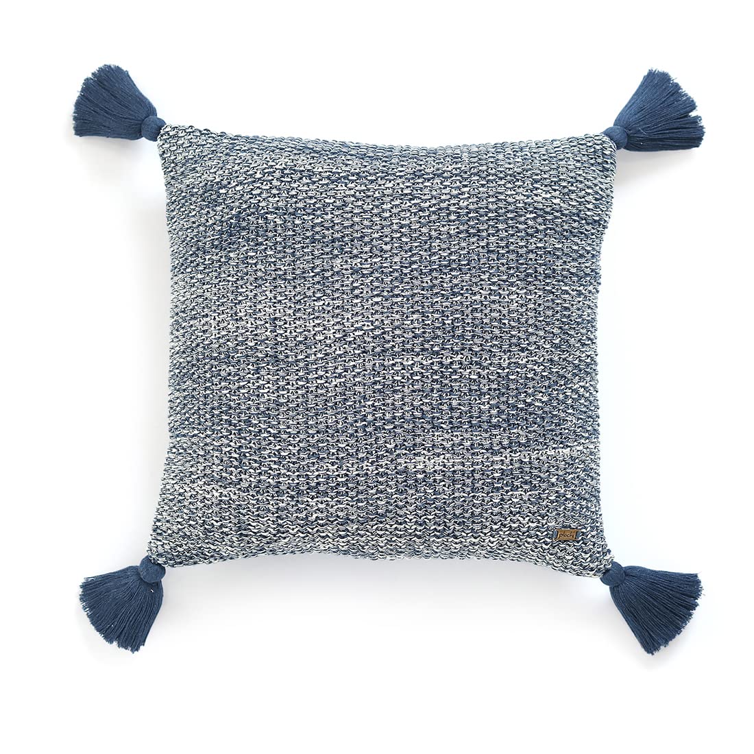 Pluchi Moss Knit Decorative Cotton Knitted 16 X 16 Sofa Cushion Cover (Navy)