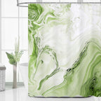 MitoVilla Sage Green Marble Shower Curtain, Modern Ombre Fabric Cloth Shower Curtains for Luxury Bathroom Decor, Abstract Waterc
