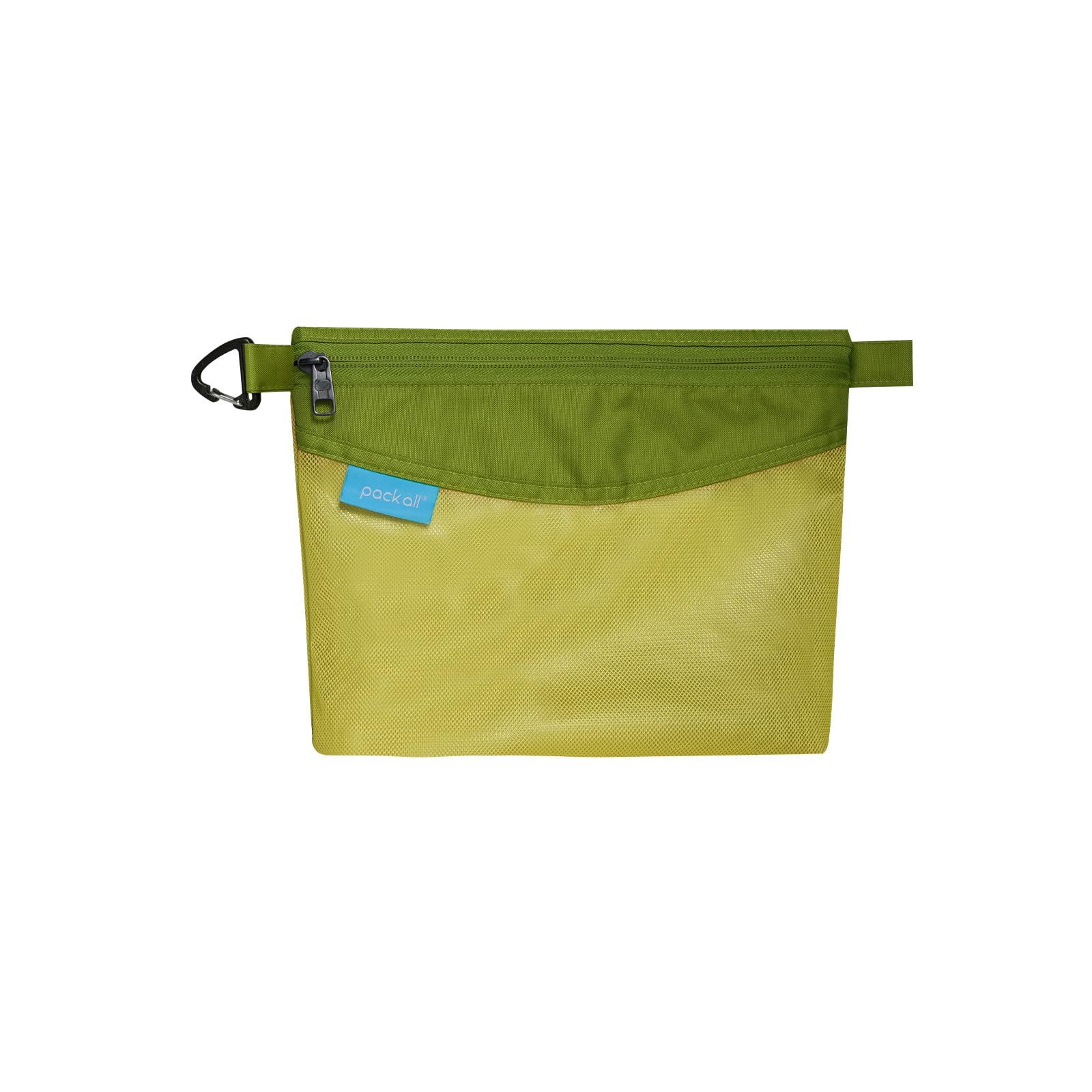 Pack All Water-Resistant Material Zipper Pouch, Mesh Zipper Bag For Storage, Travel, Office (Medium, Green)