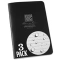 Rite In The Rain Weatherproof Stapled Notebook, 4.625' X 7', Black Cover, Universal Pattern, 3 Pack (No. 771Fx)