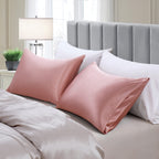 Aormenzy Champagne Satin Pillowcase For Hair And Skin, Satin Pillow Cases For Women Standard Size Set Of 2 With Envelope Closure
