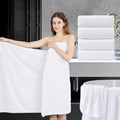 4 Piece Bath Towel Oversized Bath Sheet 35''x70'' White Bathroom Towel Extra Large Bath Towel Set Highly Absorbent Quick Dry Pre