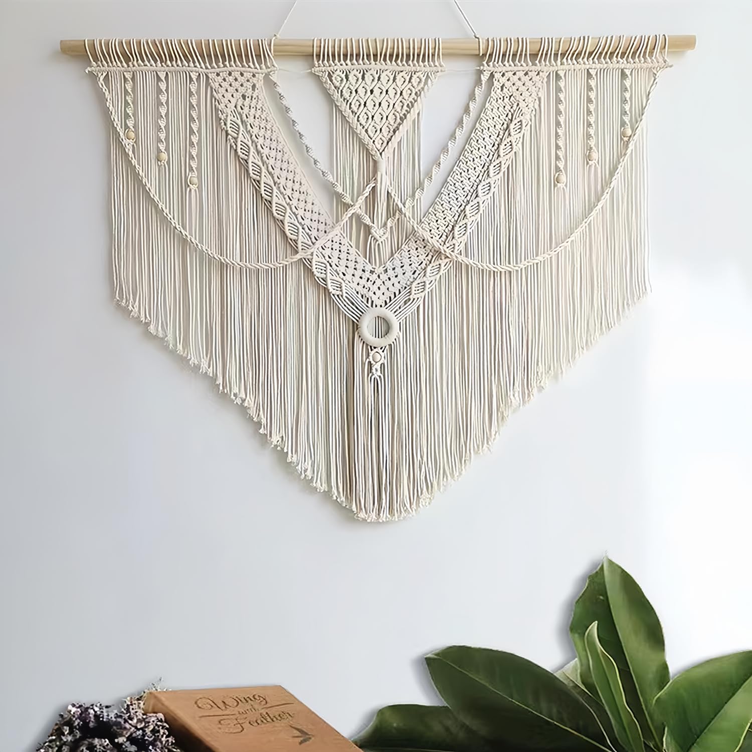 Guzhiou Large Macrame Wall Hanging - Boho Tapestry Macrame Wall Decor Art- Chic Bohemian Handmade Woven Tapestry Home Decoration