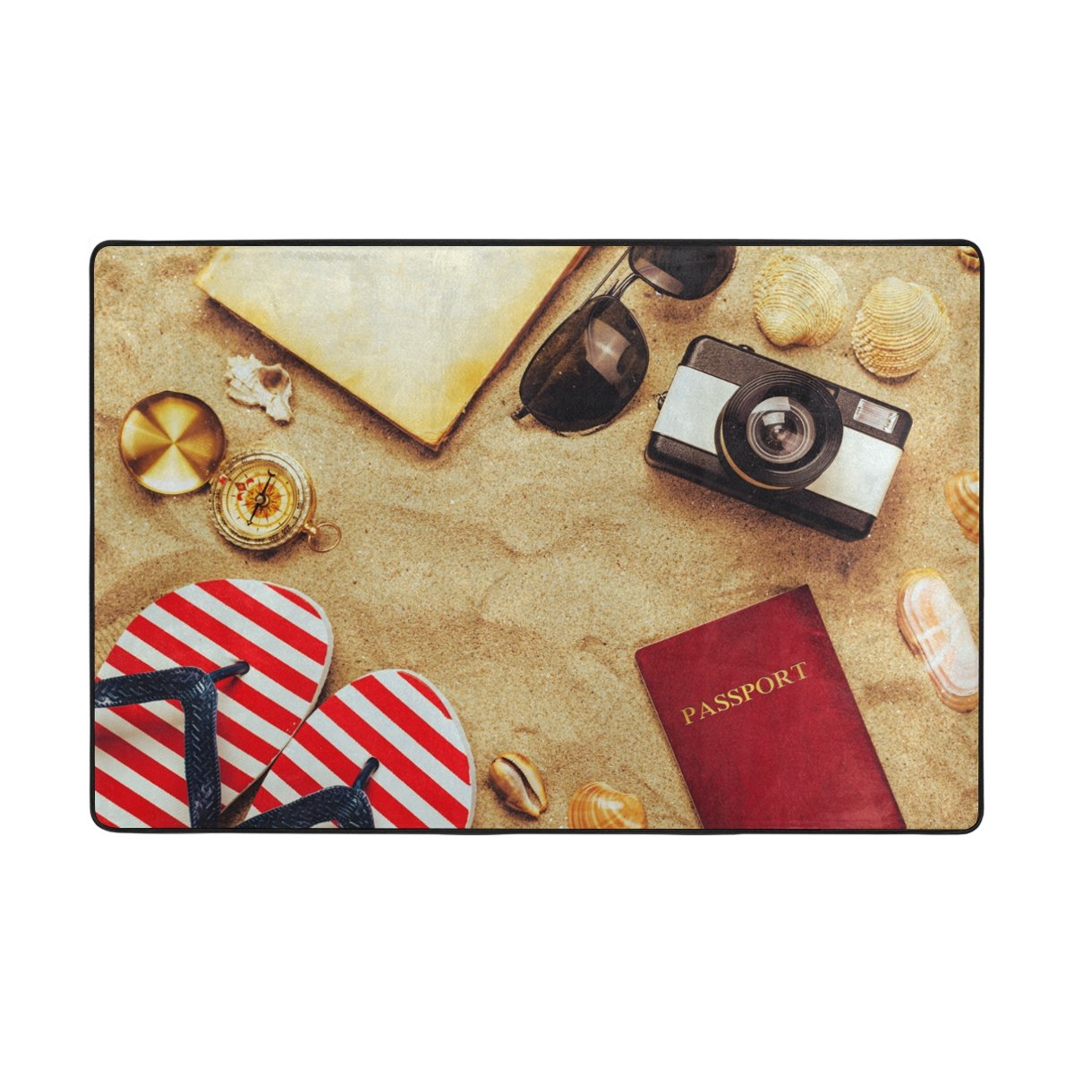 My Little Nest Area Rug Summer Sandy Beach Lightweight Doormat 2' X 3', Memory Sponge Indoor Outdoor Decor Carpet For Entrance Living Room Bedroom Office Kitchen Hallway