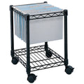 Safco Compact Rolling Cart, Fits Letter and Legal-Size Hanging Folders, Mobile File Storage, Steel, Black