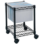 Safco Compact Rolling Cart, Fits Letter and Legal-Size Hanging Folders, Mobile File Storage, Steel, Black