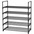 Shoe Rack Organizer, 5Tier Reversible Metal Space Saving Shoe Storage Shelf  for Entryway, Closet, Front Door, Bedroom, Garage