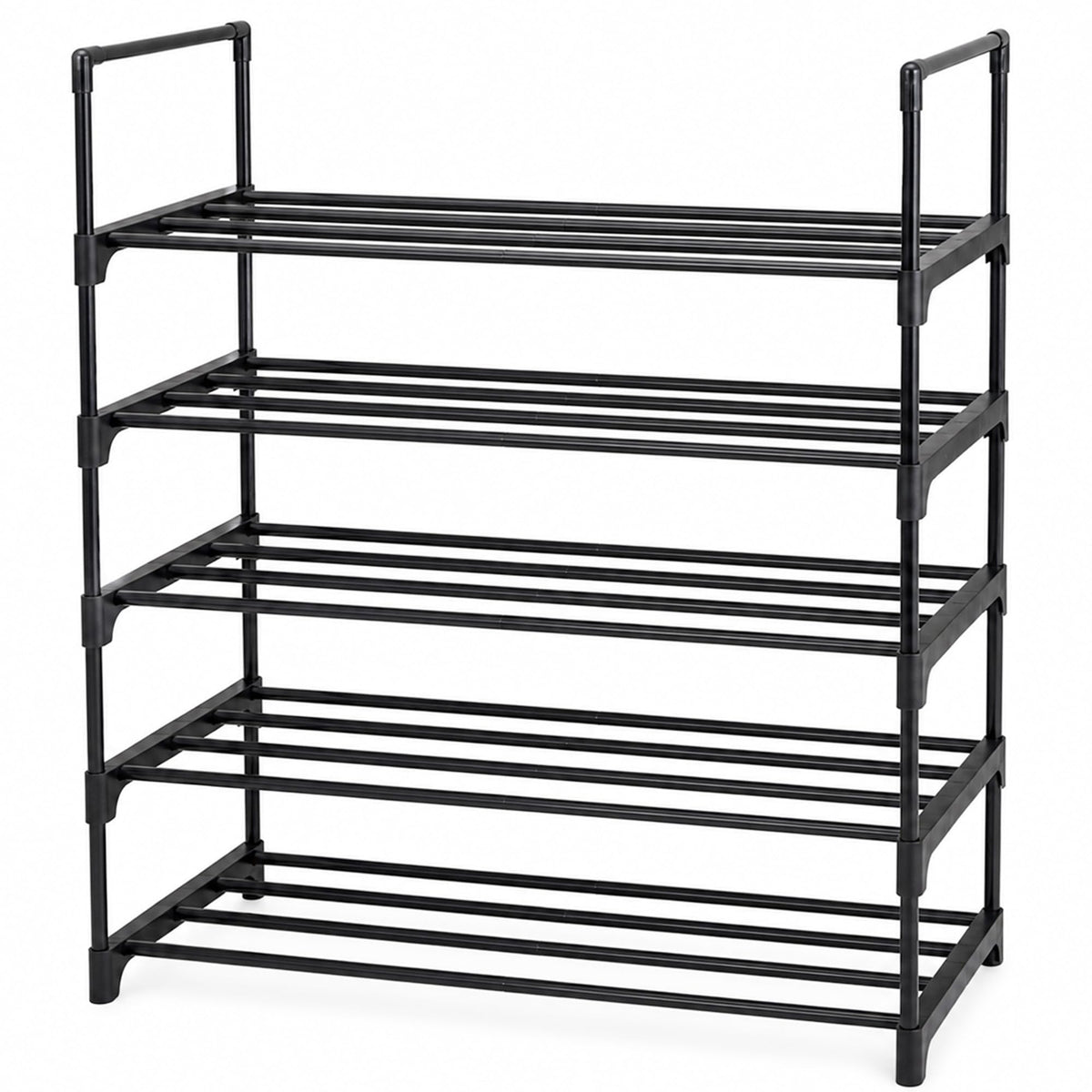 Shoe Rack Organizer, 5Tier Reversible Metal Space Saving Shoe Storage Shelf  for Entryway, Closet, Front Door, Bedroom, Garage