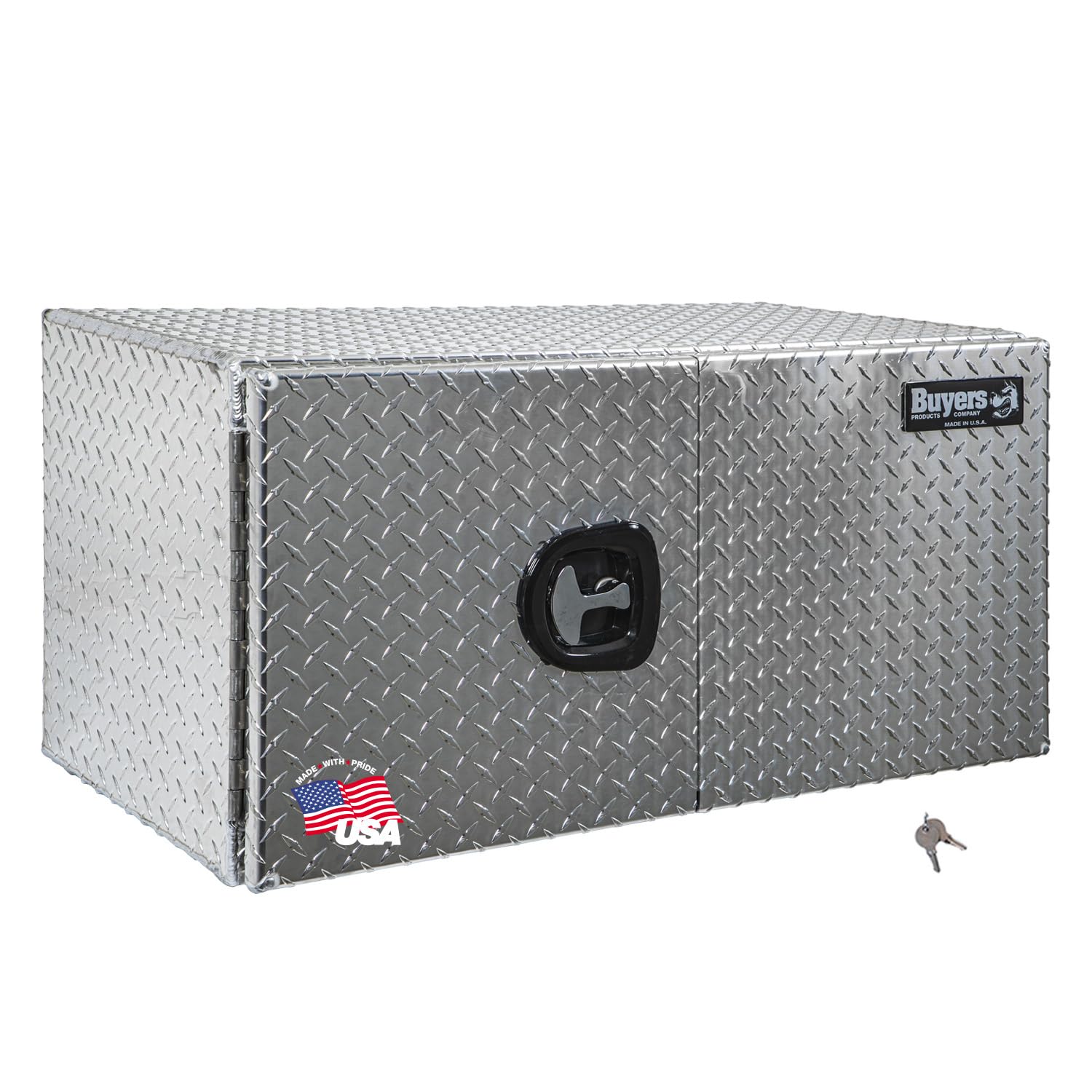 Buyers Products 1702240 Diamond Tread Aluminum Underbody Truck Box with Barn Door, 24 x 24 x 48 Inch
