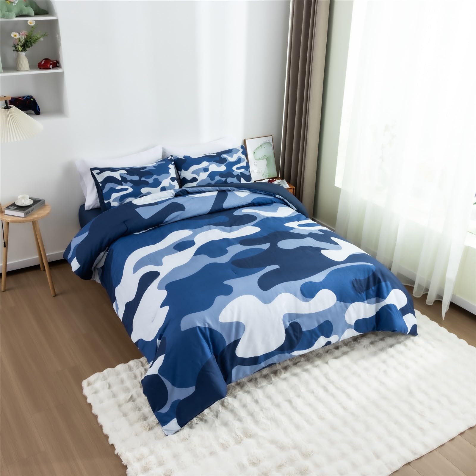 Meeting Story Camouflage Bedding Set, Colorful Pattern Style Comforter Set, 3 Pcs One Comforter Two Pillowcases Two Sheets In On
