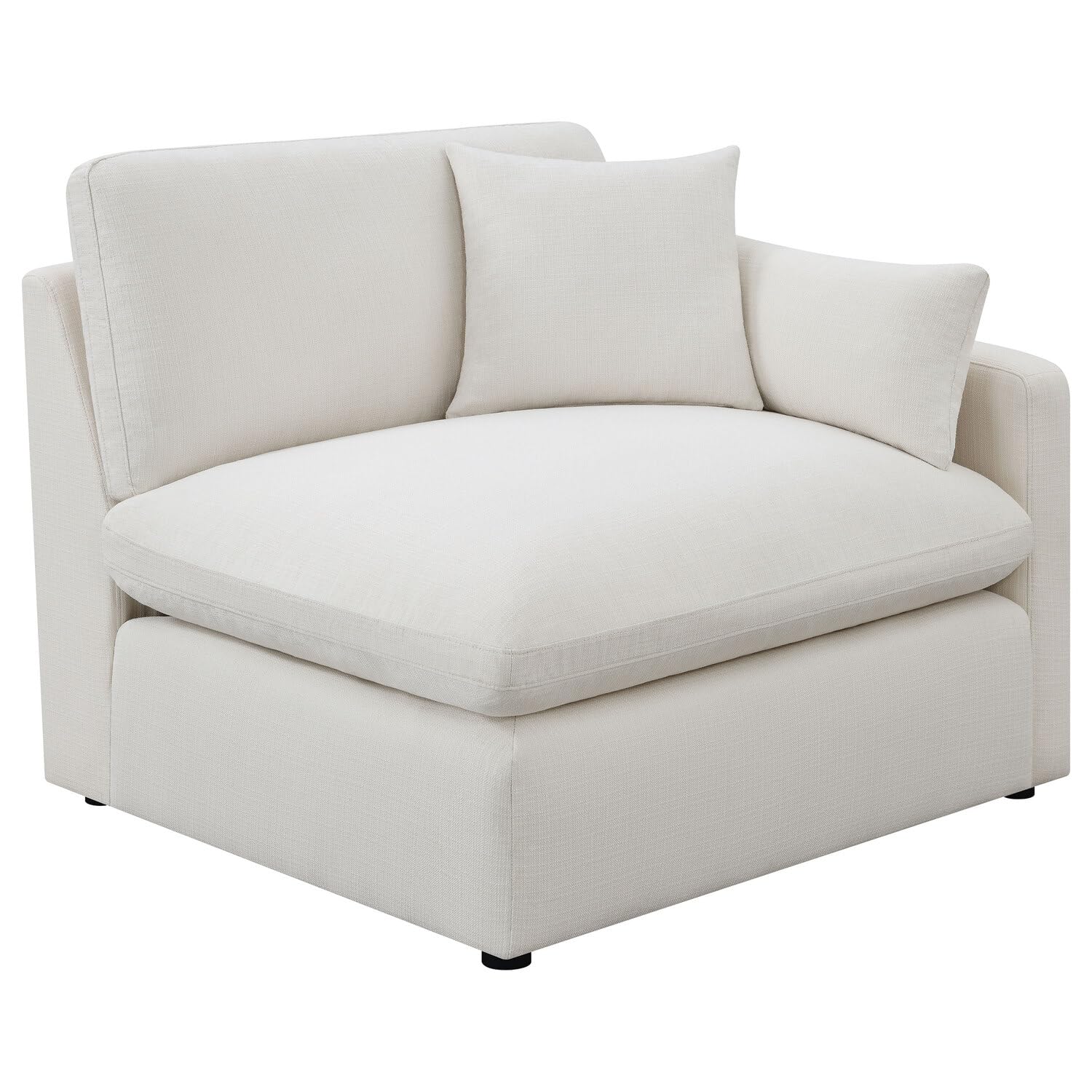 Coaster Contemporary Fabric Sloped Track Arms RAF Chair in Ivory